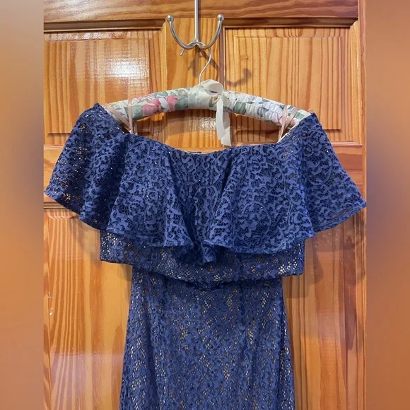 Jovani prom dress 2 piece navy blue - Picture 1 of 4